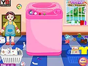 Baby Clothes Laundry Day free online game babysitting chores folding clothes