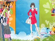 Candy Colored Dress Up free online game screen showing a character being styled with bright, colorful clothes