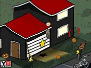 Newspaper Boy Halloween free online action game throwing explosive pumpkins