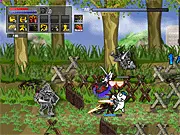 DNF: Occupation War Online action RPG gameplay screenshot showing characters fighting during a siege battle on PlayArcadeHub