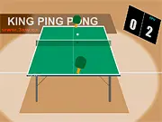 King Ping Pong game screenshot showing a table tennis match in progress with two paddles and a ball, play free online sports game