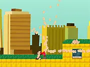 Million Faceman Episode 1 online game, superhero flying with faces, fighting crime with bizarre power, play free on PlayArcadeHub