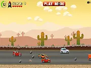 Road Rockets free online racing game featuring a car dodging bombs and collecting rocket ammo
