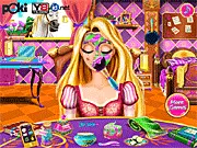 Free online game Rapunzel Total Makeover, princess beauty simulation game, applying skin treatment to Rapunzel, makeover for a date free game
