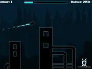 Free online flying game Into Obscurity, piloting an aircraft through narrow, dark tunnels.