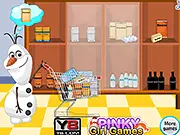 Play Olaf Coconut Cream Pie free online cooking game featuring Olaf, Elsa, Anna, Kristoff, and Sven baking a delicious birthday pie on PlayArcadeHub.
