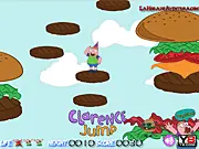 Clarence Jump platformer game online, character jumping between platforms in a colorful sky.