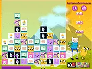 Adventure Time Connect Finn and Jake puzzle game, linking matching characters with a sketched line.
