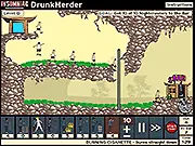 DrunkHerder free online game screenshot, playing physics puzzle game, funny chaotic arcade game