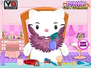 Kitty's Facial Makeover free online salon game, virtual beard shaving and spa treatment, beauty parlor, PlayArcadeHub