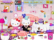 Hello Kitty Wedding Party Cleaning free online game, help clean up the reception venue for Thomas and Hello Kitty