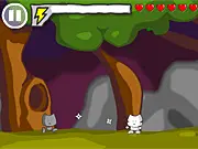 Screenshot from Ninja Cat Episode 1 online game showing the Ninja Cat character throwing a shuriken with a slow-motion effect.