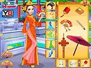 Elsa and Anna Chinese Dressup free online game, dress the princesses in traditional Chinese national dresses and hairstyles