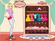 Free online game thumbnail for College Neon Style, showing a trendy girl in bright, fluorescent clothing
