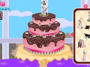 Free online game image for My Wedding Cake Decor, showing a beautifully designed tiered wedding cake