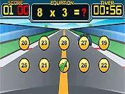 The game screen for Ultimate Speed Math showing a timer and a mathematical equation awaiting a quick answer from the player.