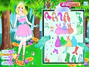 Screenshot of Natural Princess dress up game, princess wearing a flower crown and nature-themed gown, play free online fashion game