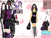 Purple Autumn Korean Version dress up game online, stylish girl in purple K-Fashion outfits, play free
