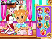 Dora Classroom Slacking free online game, Dora sneaking a chocolate snack in class, hidden object and timing game