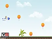 Drunk Pilot free online game screenshot, a wobbly plane flying through balloons, avoidance arcade game