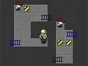 The 'Sweep Miner' game screen showing a gridded board with some squares revealed to show numbers (clues) and flags placed on suspected mine locations.