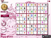 A screenshot of the Everyone's Easy Sudoku game board, showing numbers in cells and possibly a hint list of remaining options.