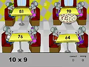 Pizza Pizzazz free online game, a server delivering pizzas to tables in a busy restaurant, time management game