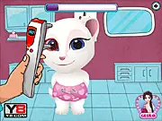Baby Angela Eye Doctor free online game, treating a baby's eye with medical tools, PlayArcadeHub