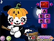 Hello Kitty Halloween Makeup free online dress-up game. Choose costumes, cosmetics, and a vehicle for Hello Kitty's spooky night out.