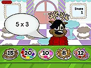 Reindeer Café online game featuring several cartoon reindeer waiting for cookie orders inside a cozy café