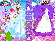 Screenshot of Warm Wedding Girl dress-up game showing a bride trying on a luxurious wedding dress and a diamond tiara.