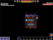 Screenshot of the 1Quest roguelike RPG game with pixel graphics, showing the hero fighting multiple enemies in a dungeon, free turn-based game online