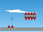 Rick's Minecart Dash free online endless runner game avoiding obstacles