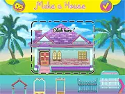 Tiffany's Dream House Designer free online game, mixing and matching house parts like windows, roofs, and walls, home design game