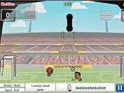 Sports Heads Football Championship online game screenshot showing two cartoon players with large heads playing soccer