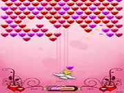 Amour Bubble free online game screenshot, playing bubble shooter with heart-shaped bubbles, matching colored hearts puzzle game