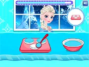 Screenshot of Elsa's Frozen Macarons cooking game showing the final decorated French macaron dessert.
