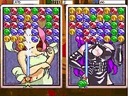 Angel Bobble free online game, playing classic bubble shooter, aiming and shooting colored bobbles to match three or more