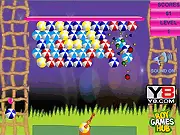 Screenshot of Colorful Balls Match 3 Shooter game showing a cannon aiming at a cluster of red, blue, and yellow balls.