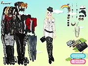 Korean Punk Fashion free online dress up game - style model with K-Punk outfits, ripped denim, graphic tees, and edgy accessories