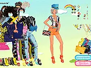 Neon Shining Korean K-Fashion dress up game free online colorful style screenshot