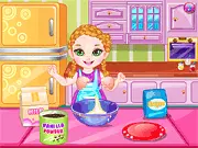 Baby Real Ice Cream free online cooking game where player helps Baby Lucy make and decorate a delicious frozen dessert