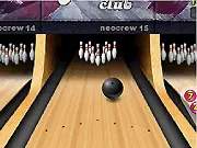 Bowling Club online game screenshot showing a bowling ball rolling down a lane toward the pins