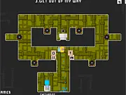 LOCOM The Plumber game screenshot showing the character using water particles and momentum to navigate a complex physical platformer level, free online physics puzzle on PlayArcadeHub