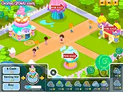 Diner Kids Ice Cream Tycoon game online, free business simulation game, upgrading ice cream hut, management strategy game