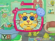 Screenshot of Talking Ginger wearing a new school outfit and holding a backpack, ready for the new semester