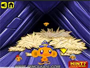 The sad monkey character in a fantasy setting, pointing and clicking to solve puzzles in the free online game Monkey GO Happy Dragon