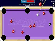 Blast Billiards 4 online game screenshot, shooting bomb pool balls before time runs out