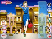 Play Transparent Fashion Dress Up online game, styling a model in sparkling sheer dresses and cute accessories for a holiday party look