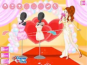 Elegant Wedding Singer game screenshot featuring a beautifully dressed female vocalist on stage, free online fashion game on PlayArcadeHub